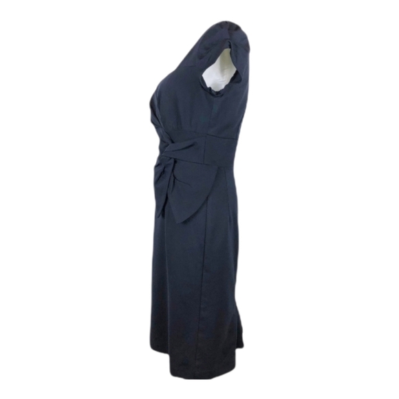 Nanette Lepore Navy Blue Sweetheart Illusion Bow Accent Sheath Dress - Picture 3 of 11